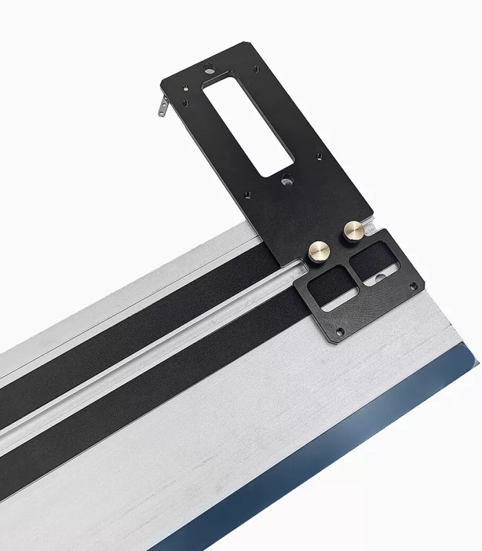 This photo shows the 90 degree angle of the tydeey Aluminum Alloy Mini Track Saw Square