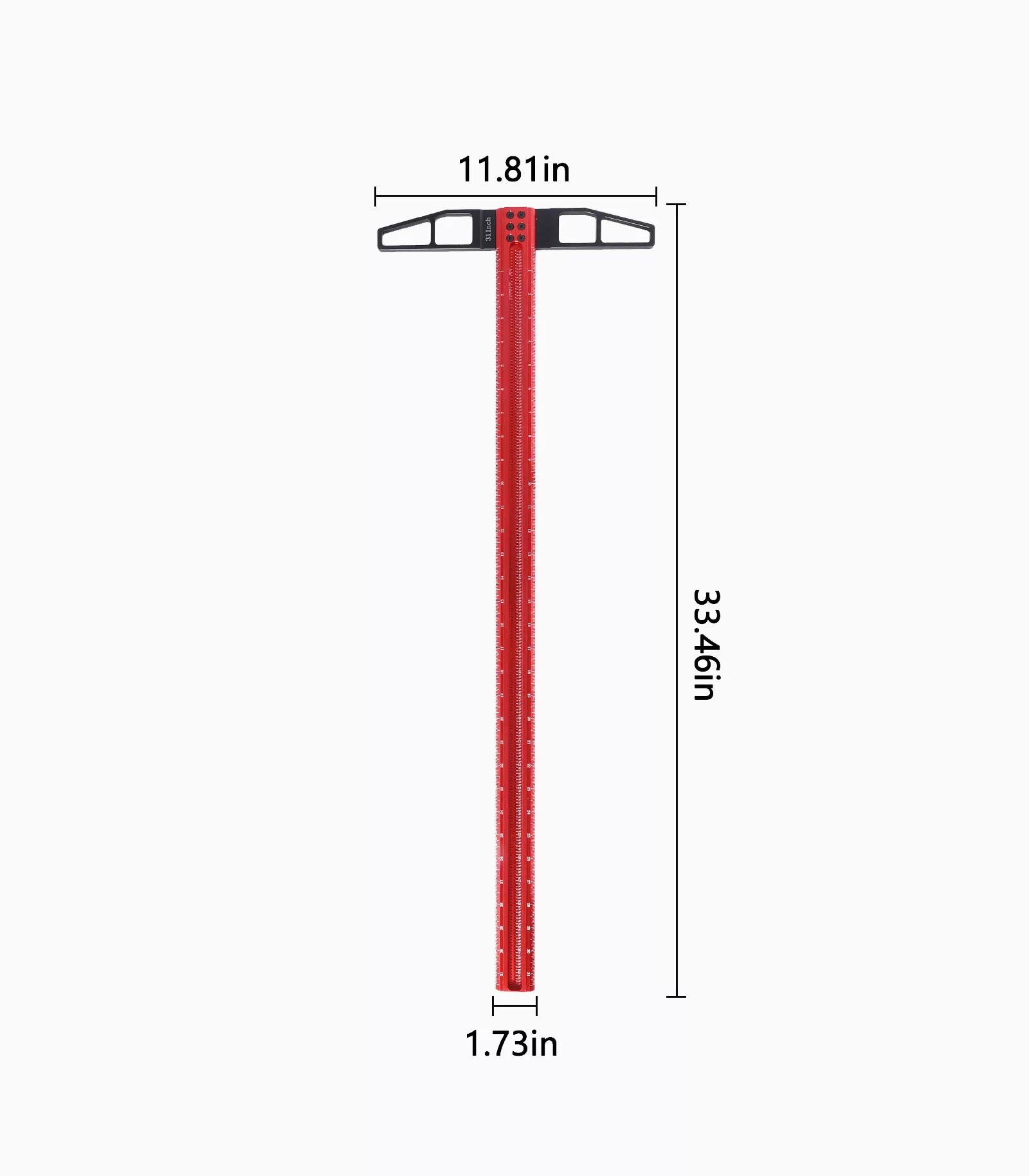 Tydeey 12, 24, 31, 39 in Precision Ruler Square T-shaped Woodworking Scriber Measuring Tool, Aluminum Alloy Architect Ruler for Carpenter Work, T