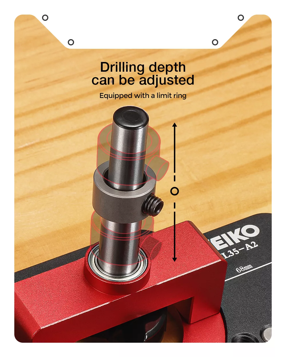 Drilling depth can be adjusted, equipped with a limit ring