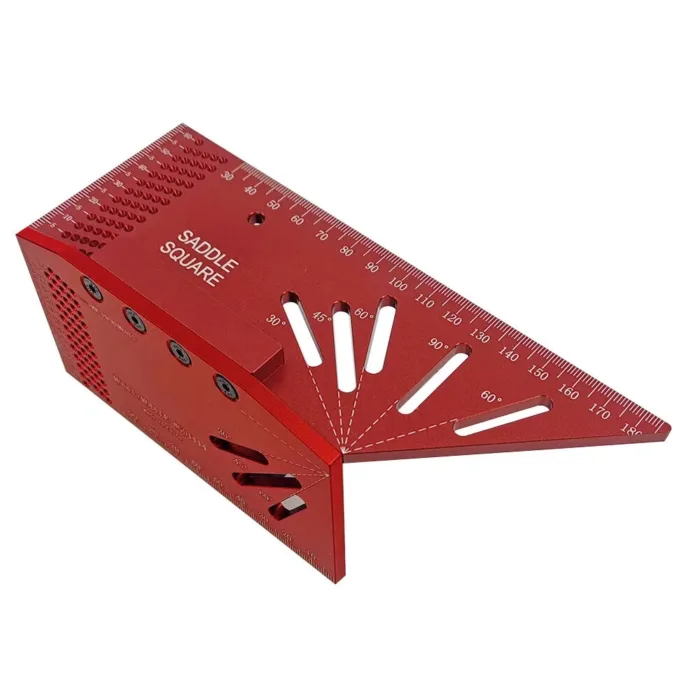 Aluminum Alloy Woodworking Saddle Layout Square Gauge 3D Mitre Angle Measuring Template Tool Carpenter Layout Ruler 9